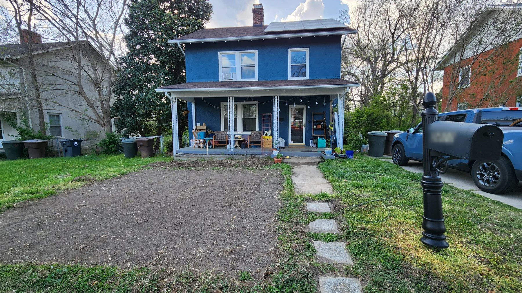 Front yard after the site was cleared for planting
